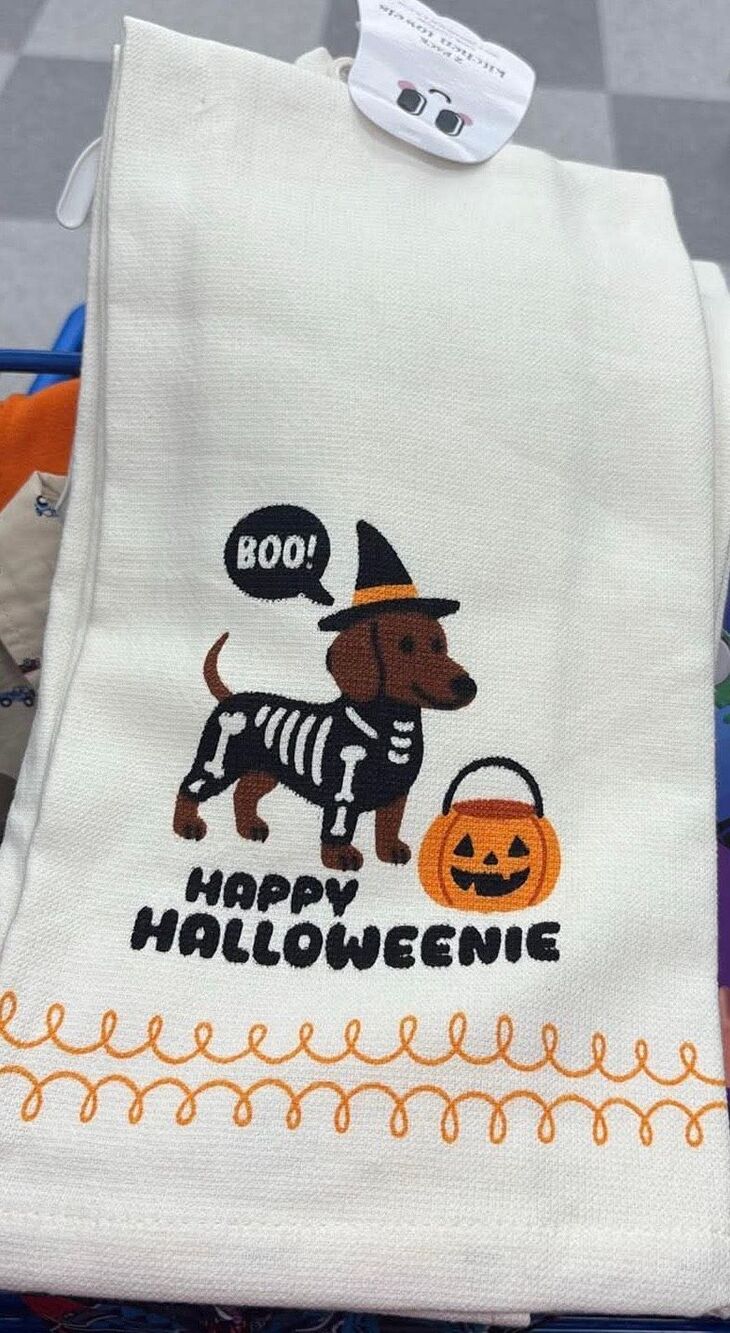 Dachshund Happy Halloweenie Dachshund Halloween 2 Pack Kitchen Towel Boo
